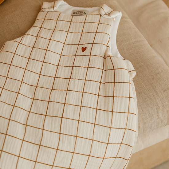 Gigoteuse gaze de coton grands carreaux personnalisé