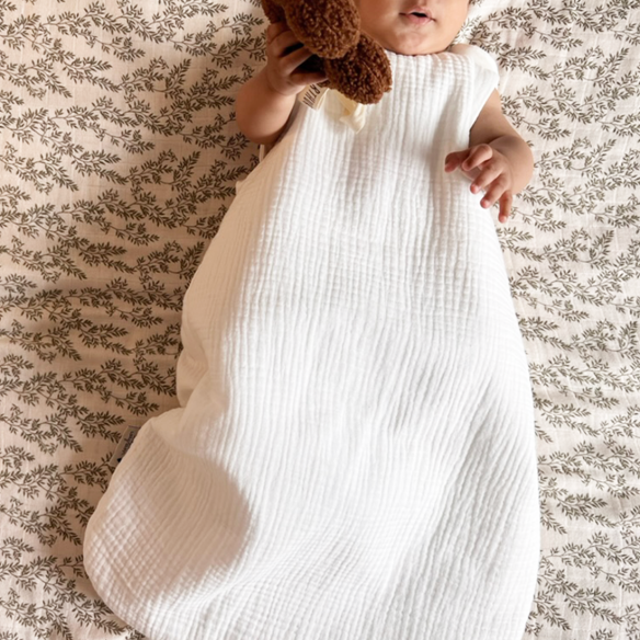 gigoteuse gaze de coton ecru personnalisé