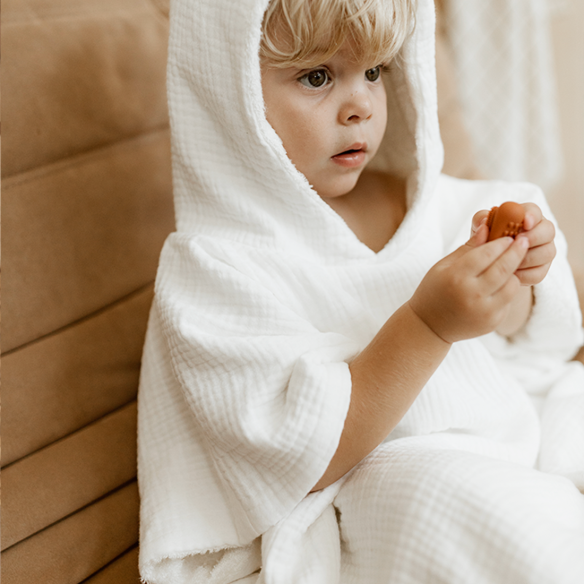 poncho gaze de coton ecru