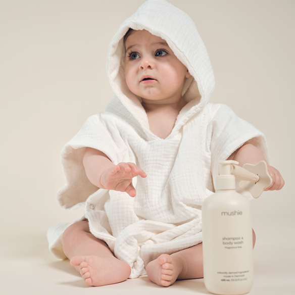 poncho gaze de coton ecru