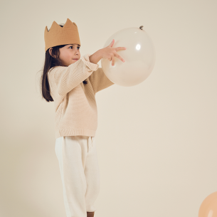 couronne gaze de coton camel à personnaliser - cadeau anniversaire