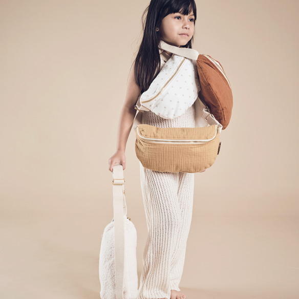 Sac banane enfant gaze de coton caramel