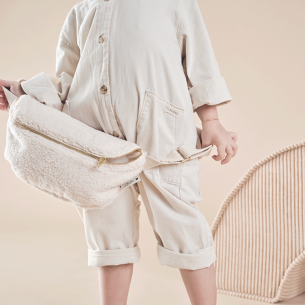 sac banane enfant velours ecru