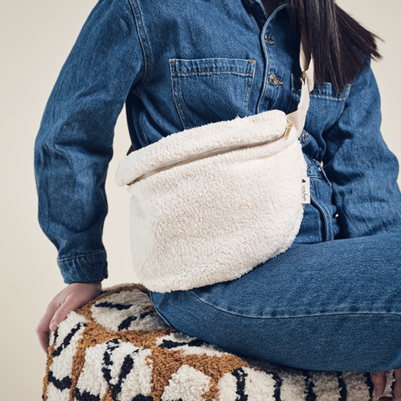 sac banane adulte gaze de coton ecru