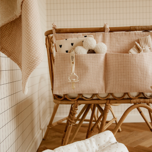 range doudou poche de rangement gaze rose