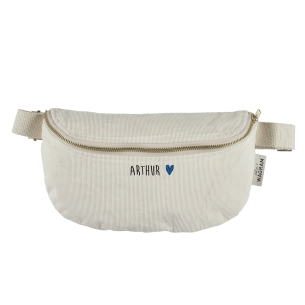 sac banane enfant velours ecru