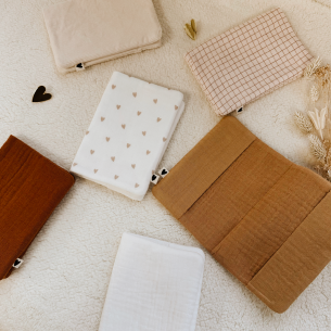 porte protège passeport gaze camel