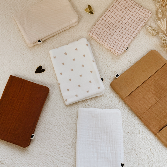 porte protège passeport gaze caramel