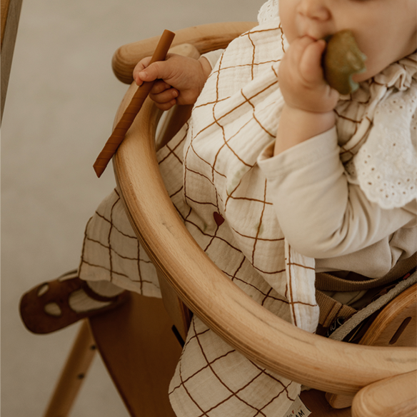 serviette de cantine gaze grands carreaux