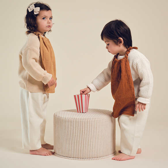 serviette de cantine en gaze de coton gaze camel