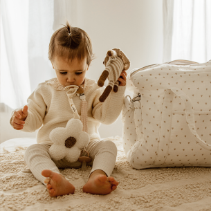 attache tétine fleur moumoute sherpa