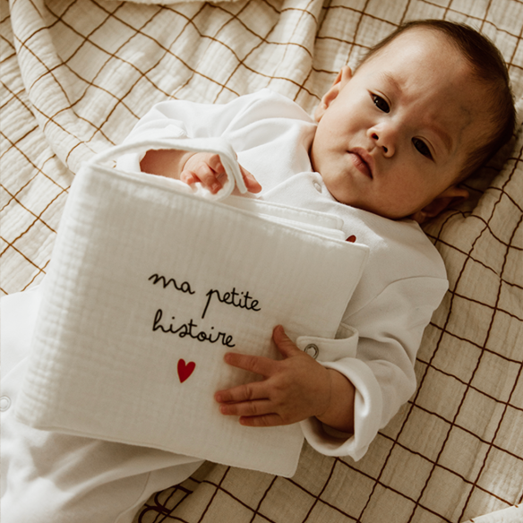 mini album gaze de coton ecru à personnaliser