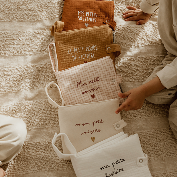 mini album gaze de coton ecru à personnaliser