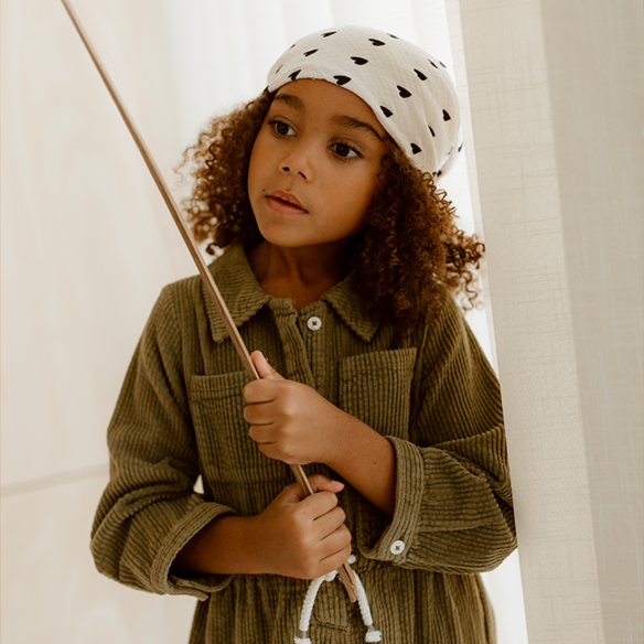 foulard gaze de coton coeur écru