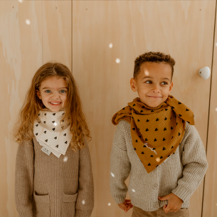 foulard gaze de coton coeur camel