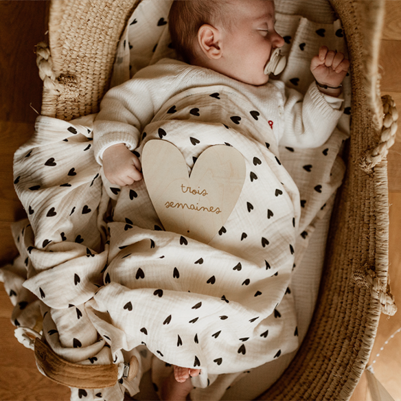 lange coeurs gaze de coton