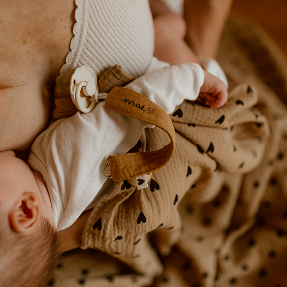 lange bébé coeurs rose gaze de coton