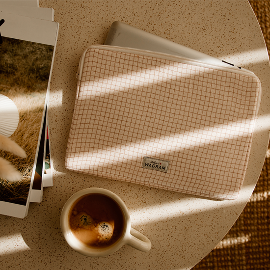 pochette ipad housse tablette gaze petits carreaux