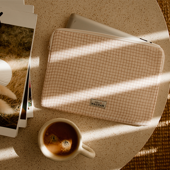 pochette ipad housse tablette gaze petits carreaux