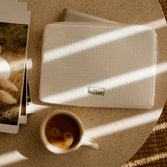 pochette ipad housse tablette gaze petits carreaux