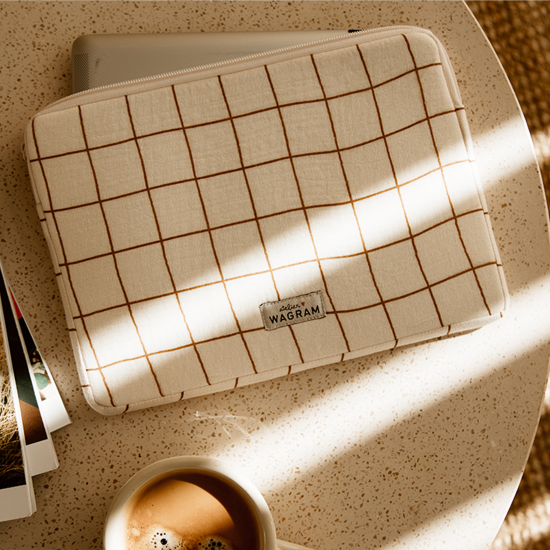 pochette ipad housse tablette gaze grands carreaux