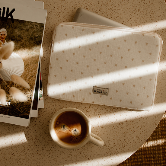 pochette ipad housse tablette gaze coeurs