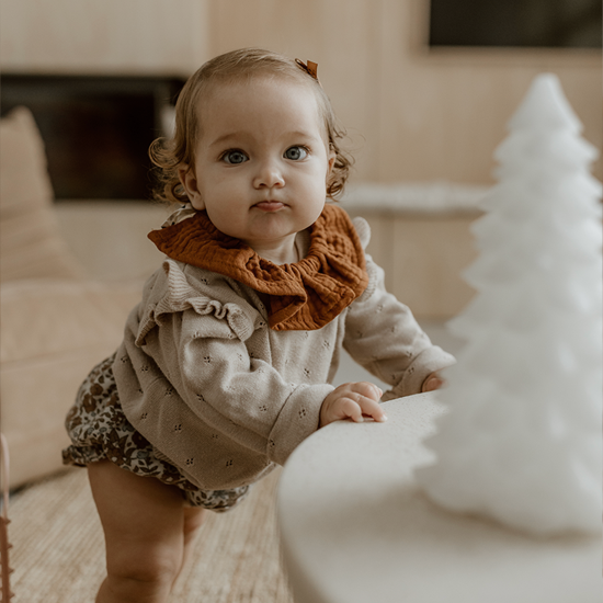 col amovible gaze de coton caramel