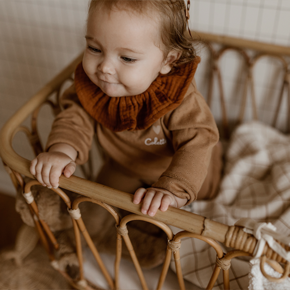 col amovible gaze de coton caramel