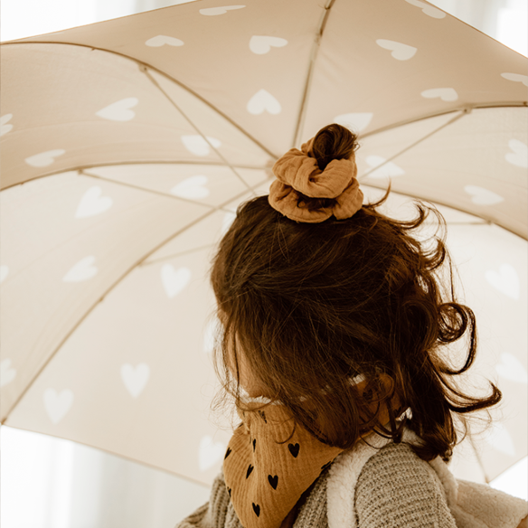 chouchou accessoire cheveu gaze de coton camel