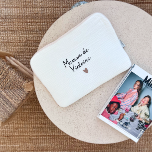 pochette ordinateur housse gaze ecru