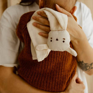 Doudou lange lapin ecru