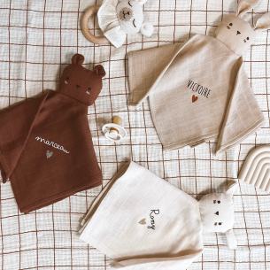 Doudou lange lapin beige