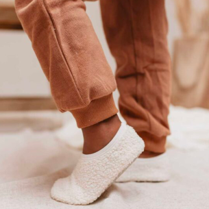 chaussons bouclette écru