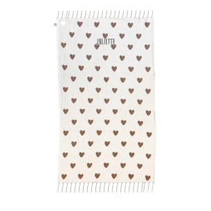 fouta coeurs enfants personnalisables