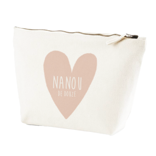 trousse zip coton love personnalisable