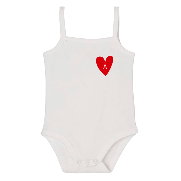 bodies bretelles fines coeur ABC personnalisable