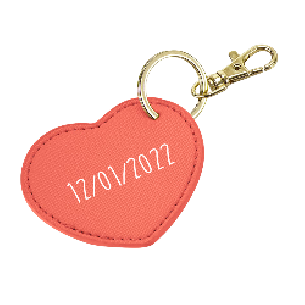 porte-clé simili cuir corail