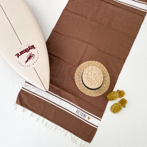 fouta marron personnalisable