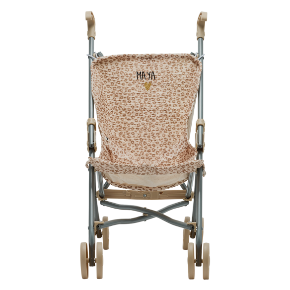 poussette gaze de coton léopard personnalisable