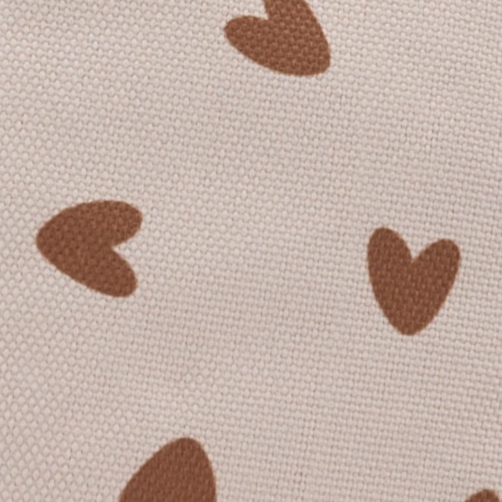 coeurs marron / fond beige